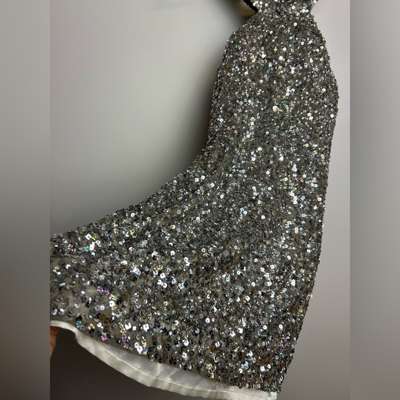 VTG Y2K Scala 100% Silk Mini Dress Women 4 Beaded full sequins Hoco Homecoming - Picture 4 of 16